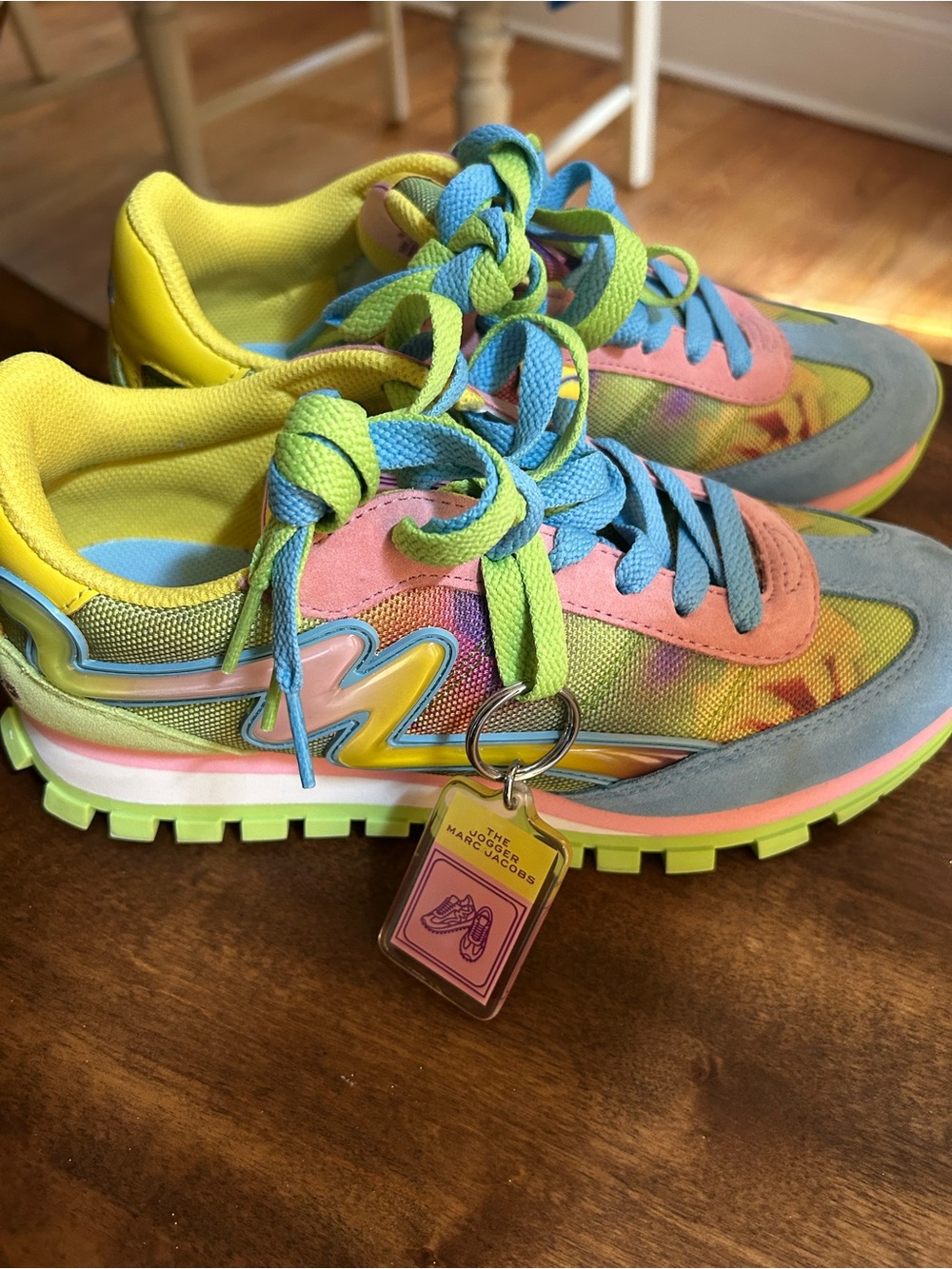 Marc Jacobs Women’s Neon Multicolor Lace-Up Sneakers - Yellow Blue Pink